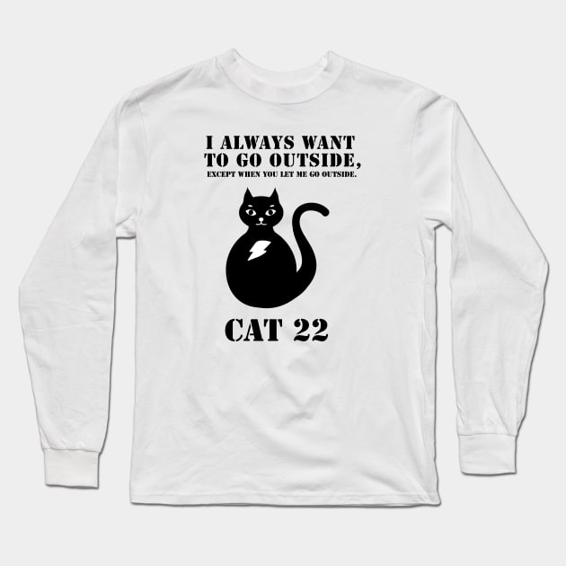 Cat 22 Long Sleeve T-Shirt by Markadesign